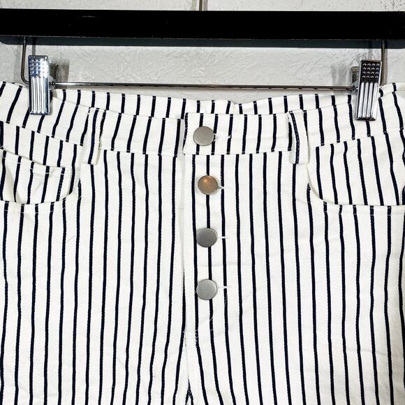 Altr'd State Sailor Stripe Button Fly Denim Jean Shorts Casual - 9 - Picture 2 of 5